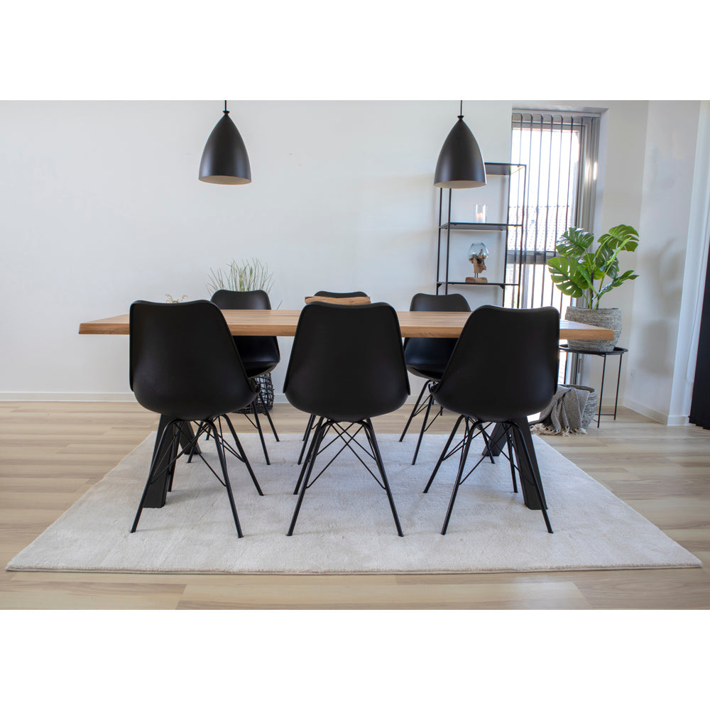 Oslo Spisebordsstol - Spisebordsstol, Pu Læder, Sort, Sorte Ben ⎮ Sæt af 2 stk. ⎮ 5713917002955 ⎮ 1001001