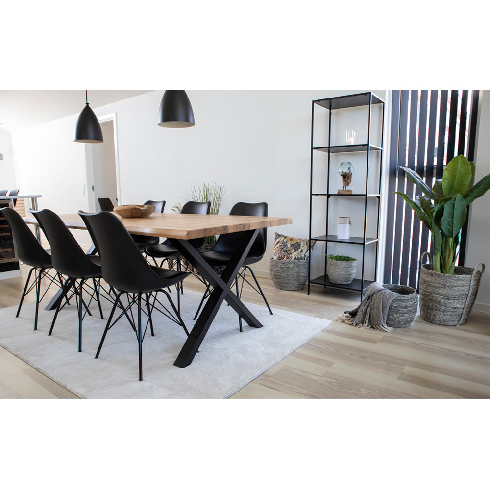 Oslo Spisebordsstol - Spisebordsstol, Pu Læder, Sort, Sorte Ben ⎮ Sæt af 2 stk. ⎮ 5713917002955 ⎮ 1001001