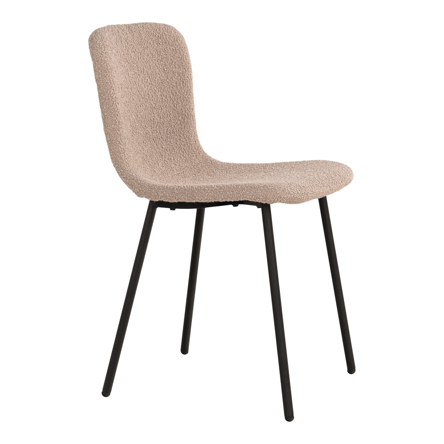 Halden Spisebordsstol - Spisebordsstol, Bouclé, Beige, Sorte Ben, Hn1233 ⎮ Sæt af 2 stk. ⎮ 5713917025268 ⎮ 1001105