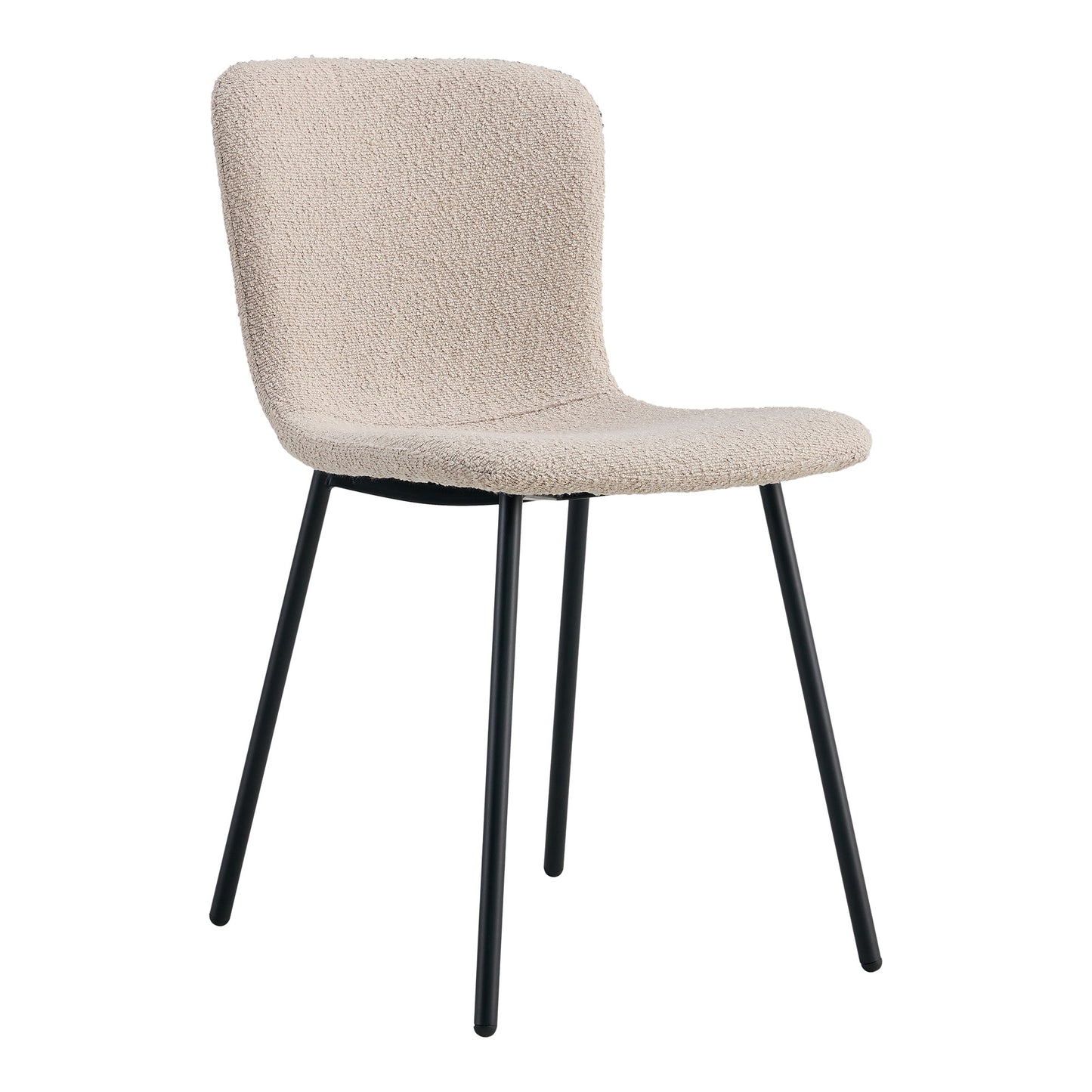 Halden Spisebordsstol - Spisebordsstol, Bouclé, Beige, Sorte Ben, Hn1233 ⎮ Sæt af 2 stk. ⎮ 5713917025268 ⎮ 1001105
