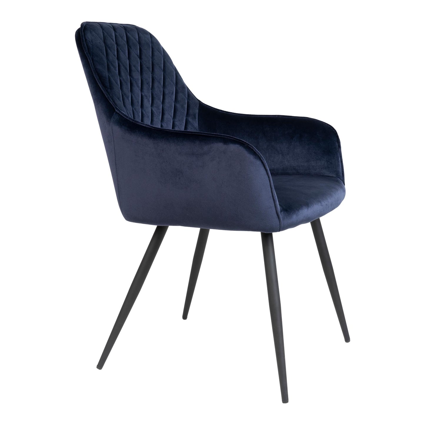Harbo Spisebordsstol - Spisebordsstol, Velour, Blå, Sorte Ben, Hn1205 ⎮ Sæt af 2 stk. ⎮ 5713917004928 ⎮ 1001158