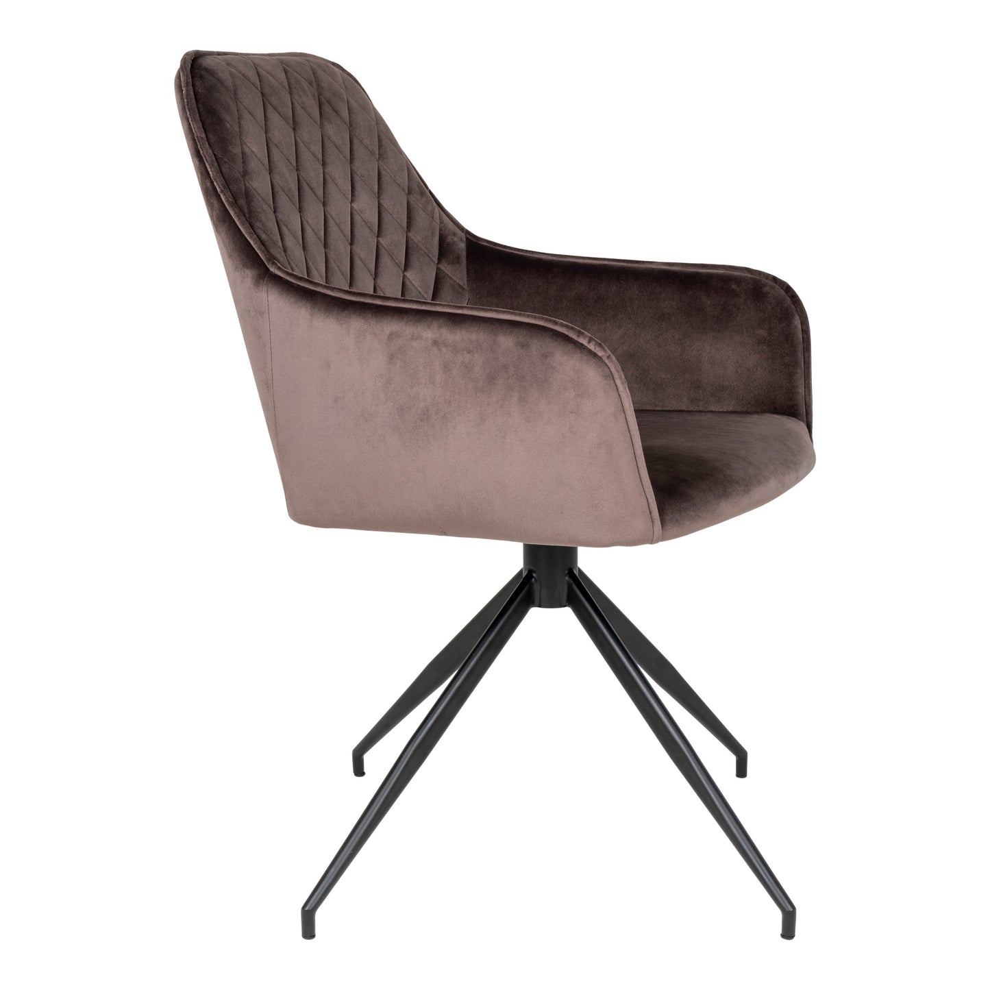 Harbo Spisebordsstol Med Drejefod - Spisebordsstol Med Drejefod, Velour, Mushroom, Sorte Ben, Hn1208 ⎮ 5713917015252 ⎮ 1001168