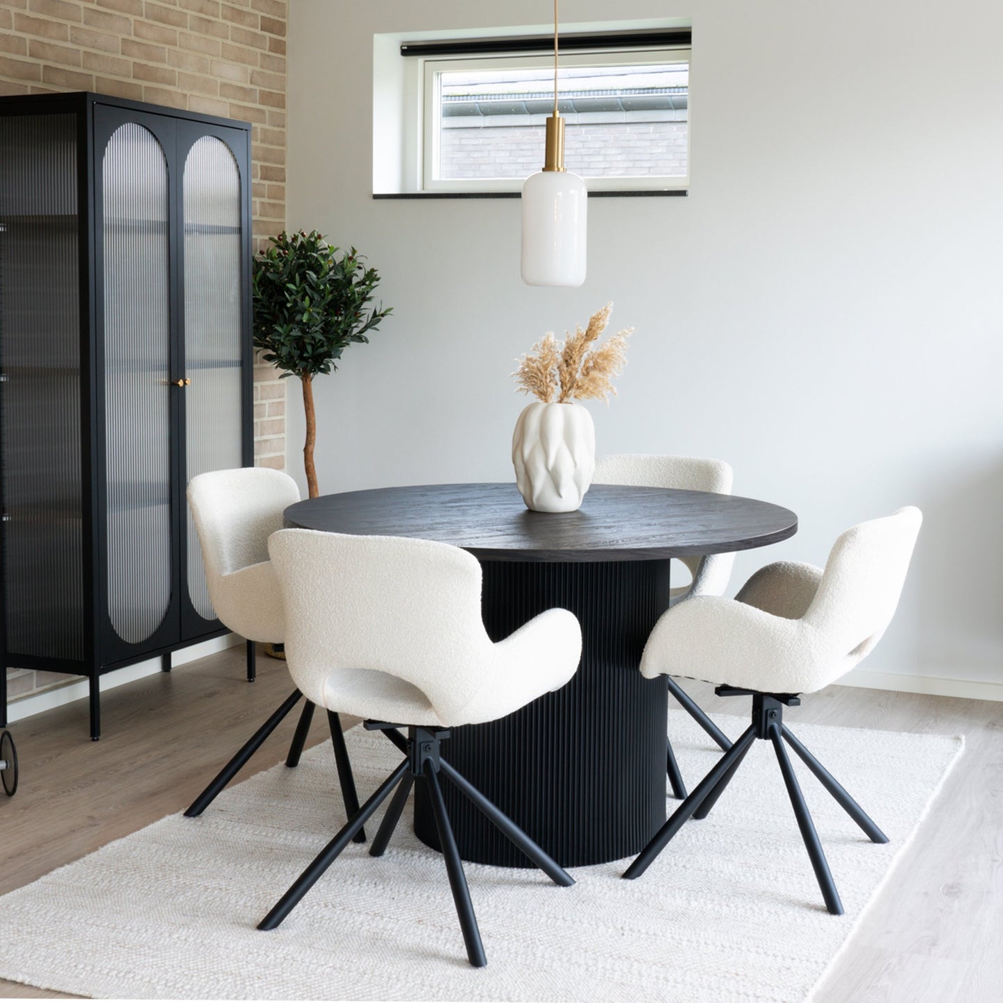 Amorim Spisebordsstol - Spisebordsstol, Drejefod, Bouclé, Off-White, Hn1273 ⎮ Sæt af 2 stk. ⎮ 5713917026753 ⎮ 1001186