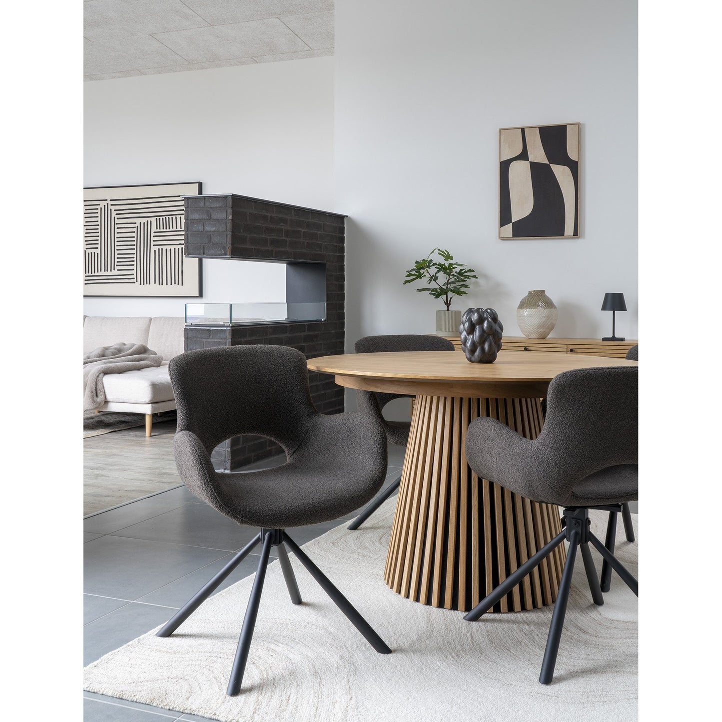 Amorim Spisebordsstol - Spisebordsstol, I Bouclé Mushroom Med Drejefod, Hn1274 ⎮ Sæt af 2 stk. ⎮ 5713917026760 ⎮ 1001187