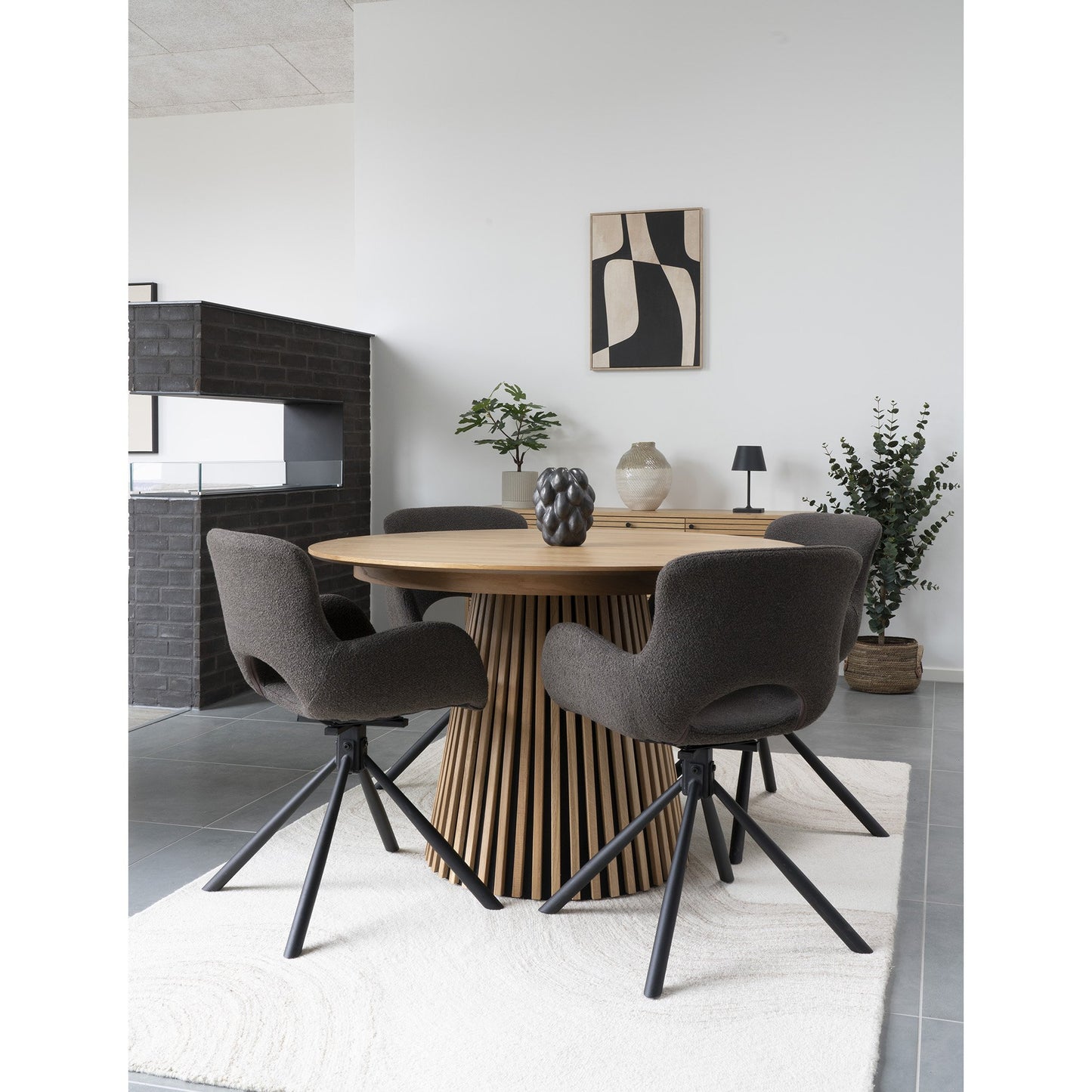 Amorim Spisebordsstol - Spisebordsstol, Drejefod, Bouclé, Mushroom, Hn1274 ⎮ Sæt af 2 stk. ⎮ 5713917026760 ⎮ 1001187