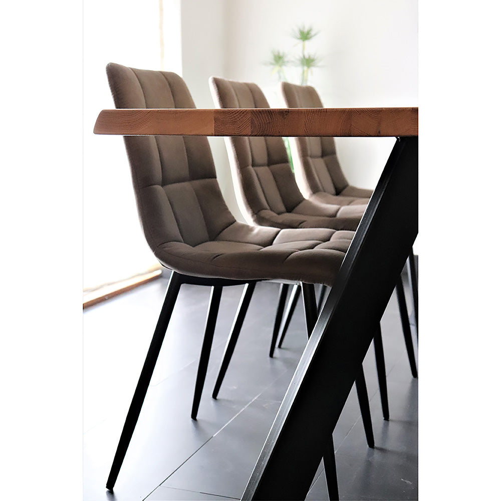 Middelfart Spisebordsstol - Spisebordsstol, Microfiber, Lysebrun, Sorte Ben, Hn1281 ⎮ Sæt af 2 stk. ⎮ 5713917000425 ⎮ 1001190