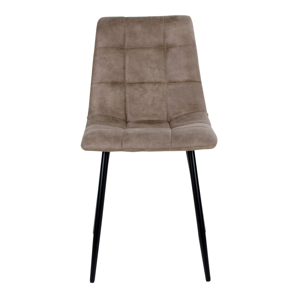 Middelfart Spisebordsstol - Spisebordsstol, Microfiber, Lysebrun, Sorte Ben, Hn1281 ⎮ Sæt af 2 stk. ⎮ 5713917000425 ⎮ 1001190