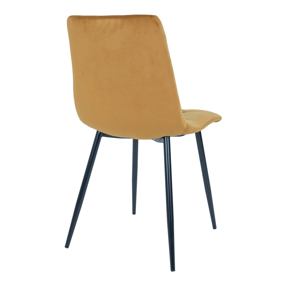 Middelfart Spisebordsstol - Spisebordsstol, Velour, Sennepsgul, Sorte Ben, Hn1004 ⎮ Sæt af 2 stk. ⎮ 5713917002894 ⎮ 1001193