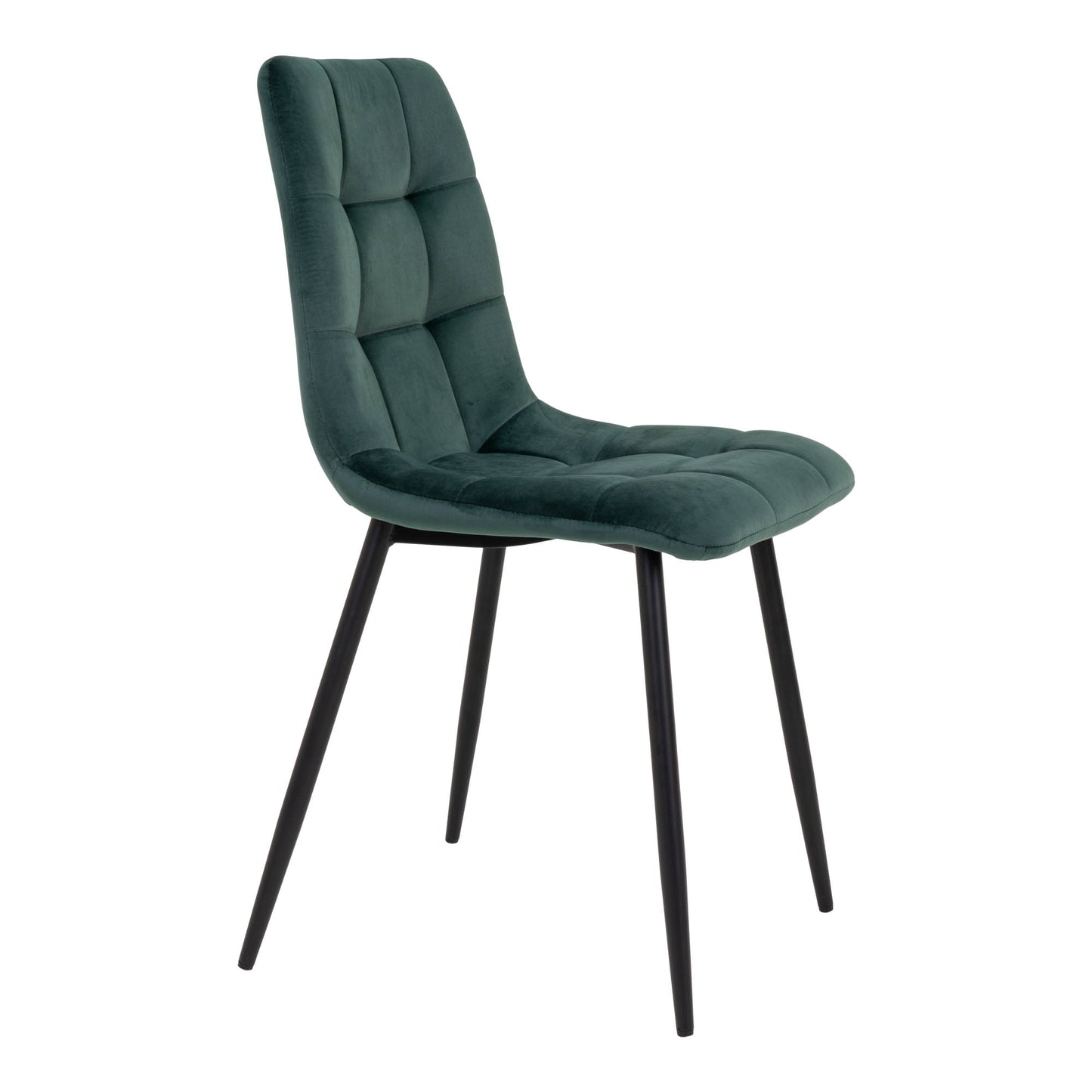 Middelfart Spisebordsstol - Spisebordsstol, Velour, Mørkegrøn, Sorte Ben Hn1006 ⎮ Sæt af 2 stk. ⎮ 5713917007516 ⎮ 1001195