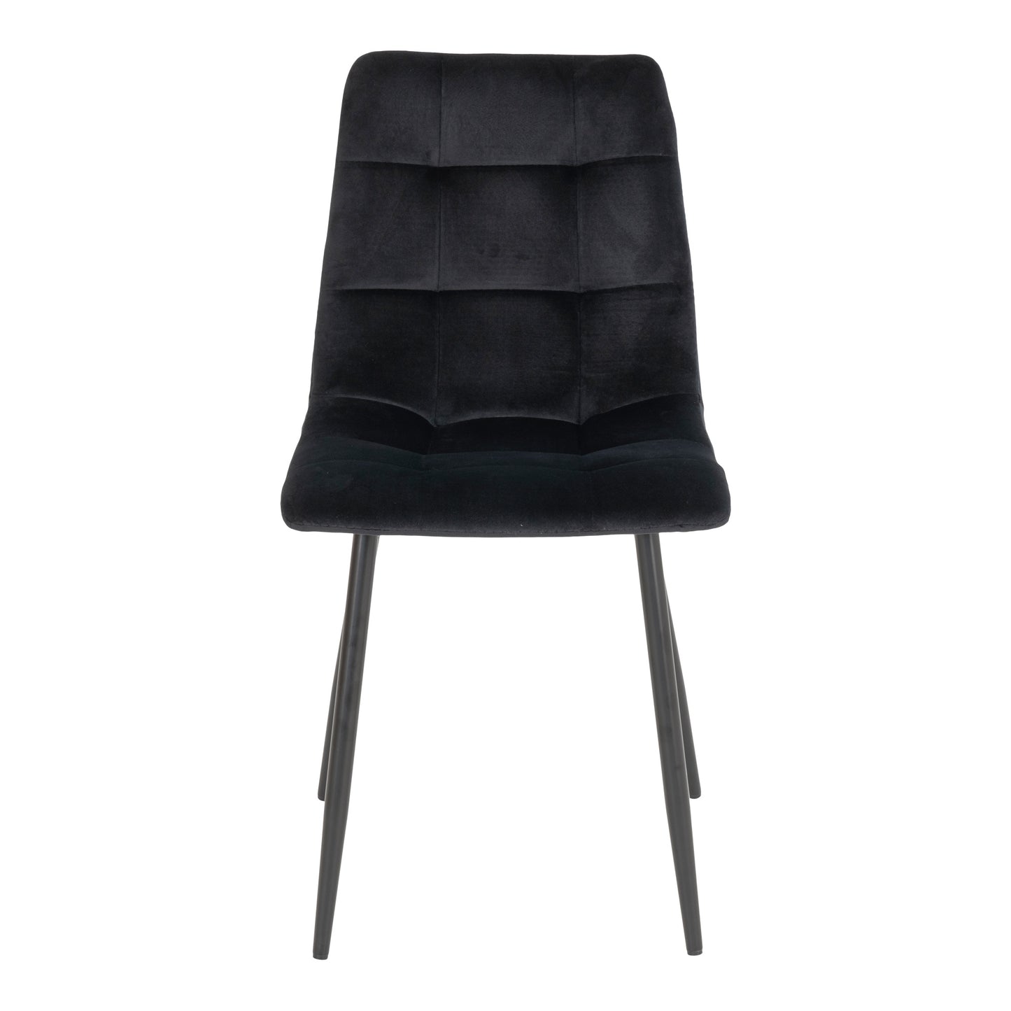 Middelfart Spisebordsstol - Spisebordsstol, Velour, Sort, Sorte Ben, Hn1207 ⎮ Sæt af 2 stk. ⎮ 5713917016785 ⎮ 1001196