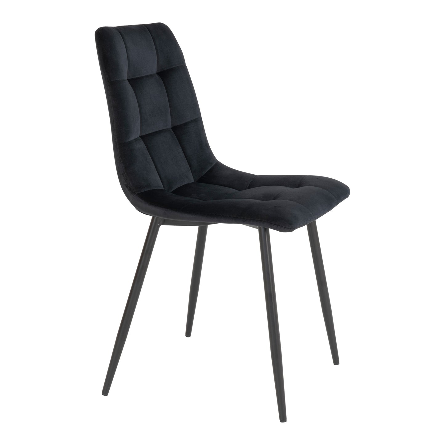 Middelfart Spisebordsstol - Spisebordsstol, Velour, Sort, Sorte Ben, Hn1207 ⎮ Sæt af 2 stk. ⎮ 5713917016785 ⎮ 1001196