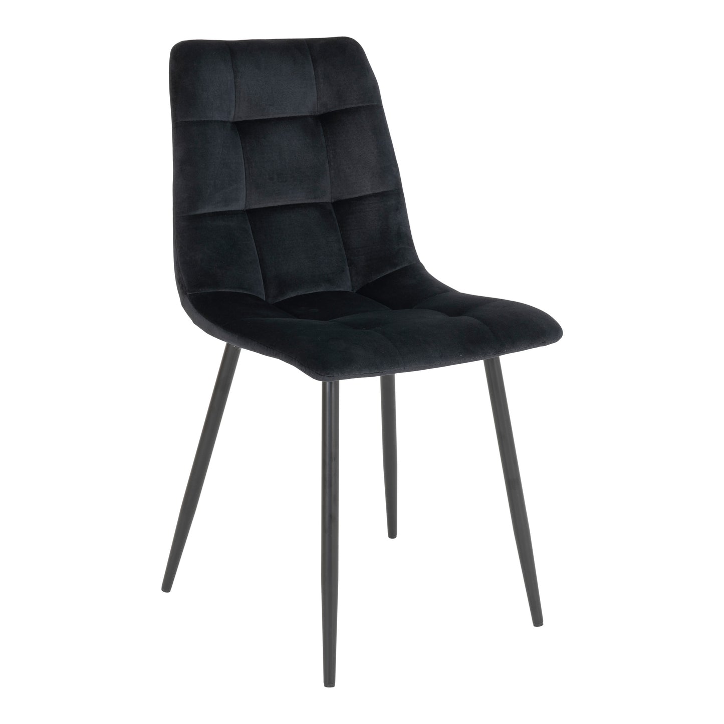 Middelfart Spisebordsstol - Spisebordsstol, Velour, Sort, Sorte Ben, Hn1207 ⎮ Sæt af 2 stk. ⎮ 5713917016785 ⎮ 1001196