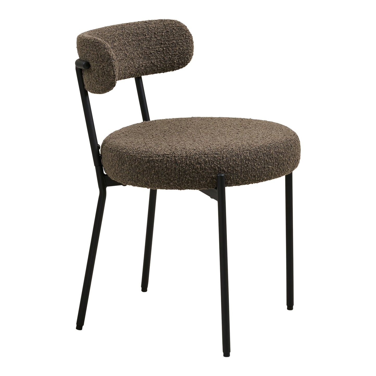 Badalona Spisebordsstol - Spisebordsstol, Bouclé, Brun, Sorte Ben Hn1064 ⎮ Sæt af 2 stk. ⎮ 5713917037841 ⎮ 1001218