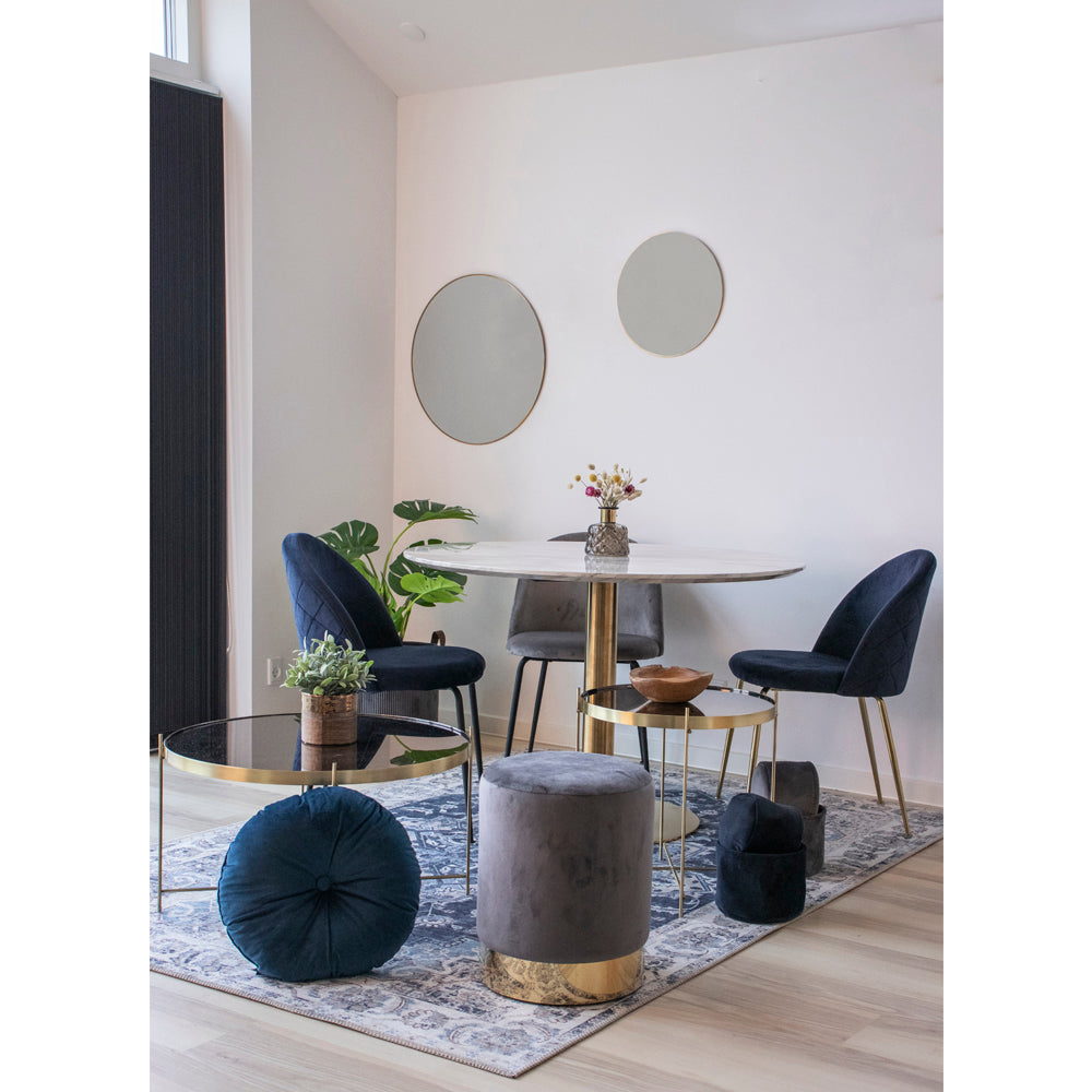 Geneve Spisebordsstol - Spisebordsstol, Velour, Blå, Messing Look Ben, Hn1205 ⎮ Sæt af 2 stk. ⎮ 5713917001484 ⎮ 1001251