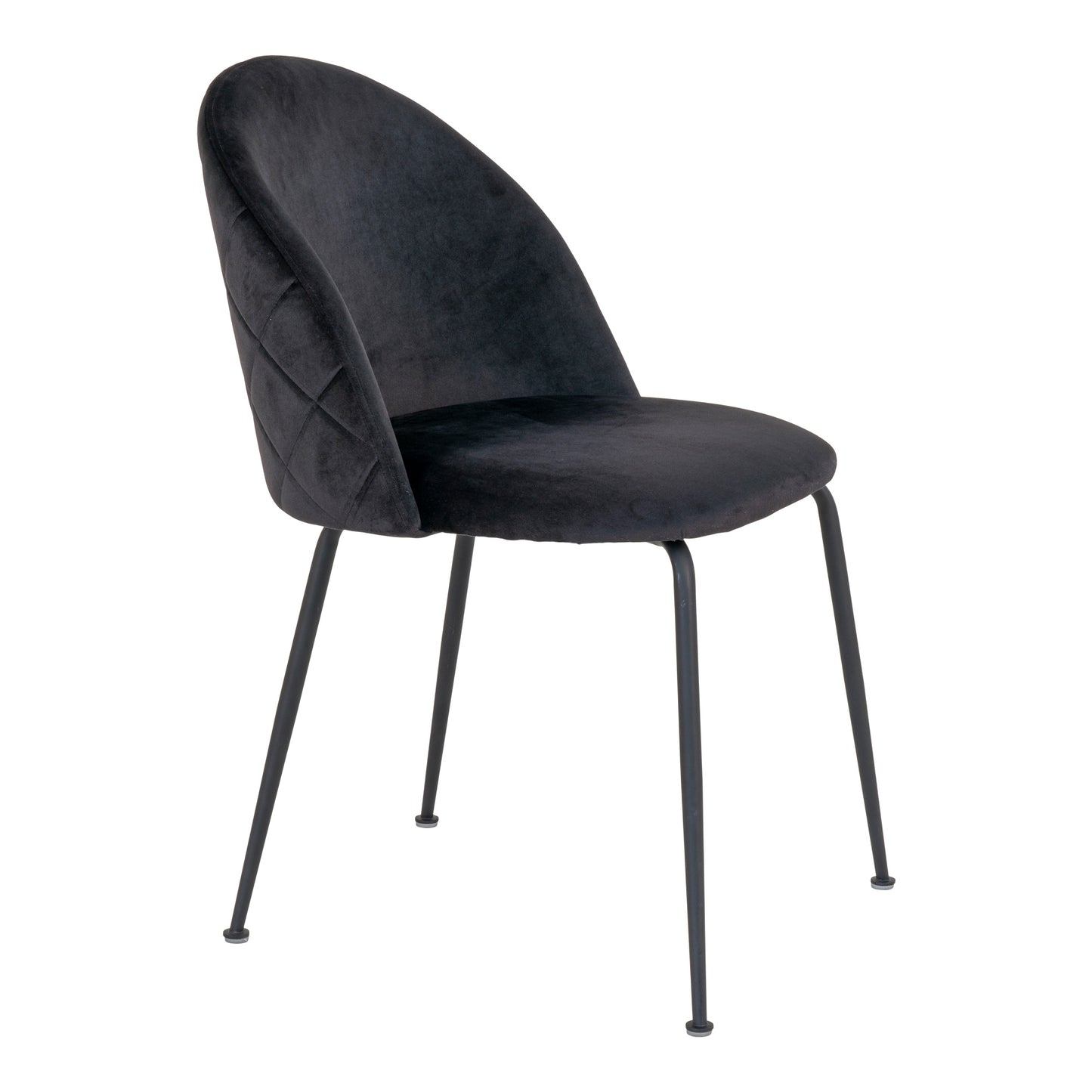 Geneve Spisebordsstol - Spisebordsstol I Velour, Sort Med Sorte Ben, Hn1207 ⎮ Sæt af 2 stk. ⎮ 5713917017270 ⎮ 1001258