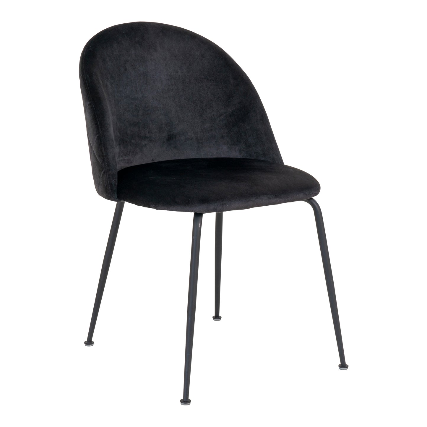 Geneve Spisebordsstol - Spisebordsstol I Velour, Sort Med Sorte Ben, Hn1207 ⎮ Sæt af 2 stk. ⎮ 5713917017270 ⎮ 1001258