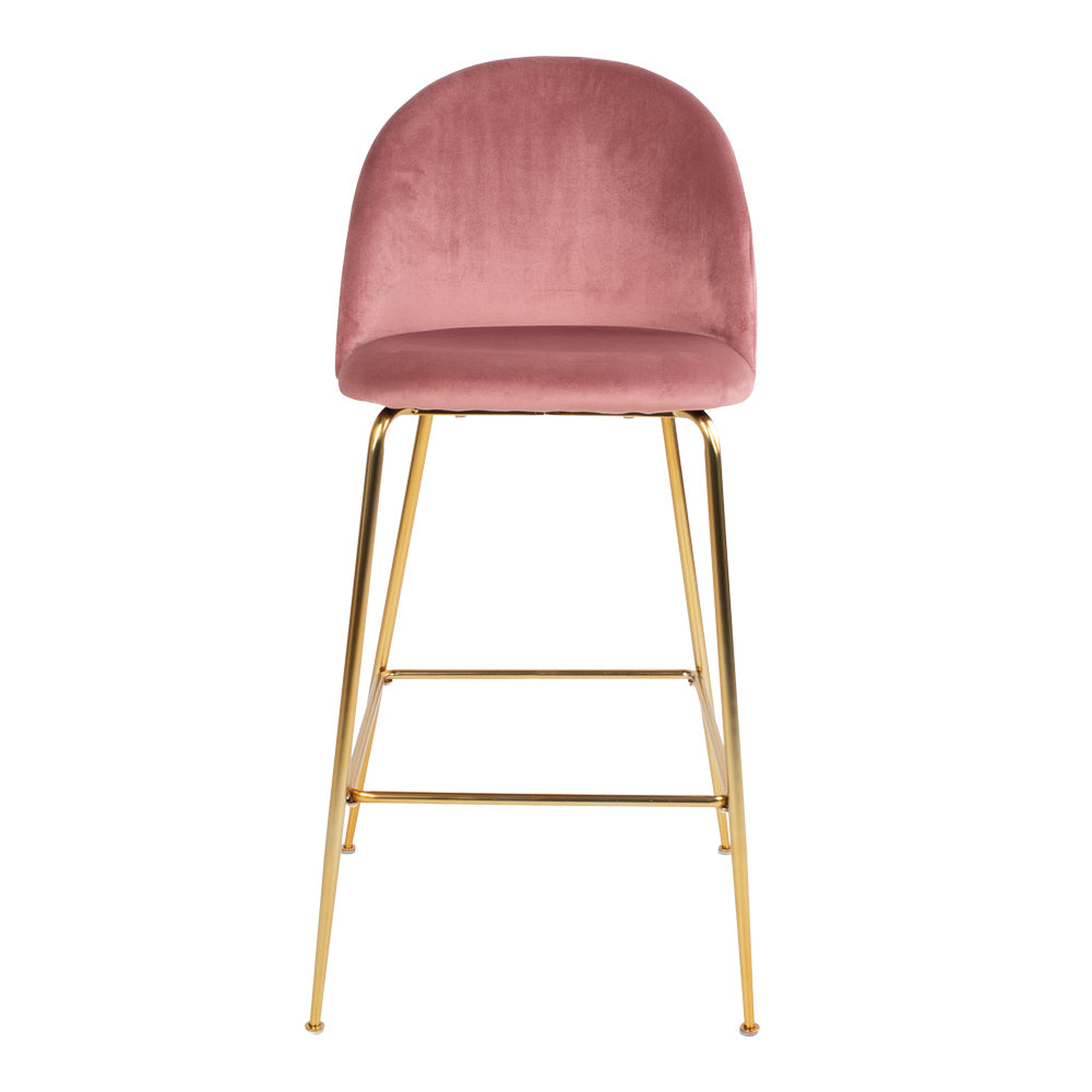 Lausanne Bar Stol - Barstol, Velour, Rosa, Messing Look Ben Hn1214 ⎮ Sæt af 2 stk. ⎮ 5713917001514 ⎮ 1001260