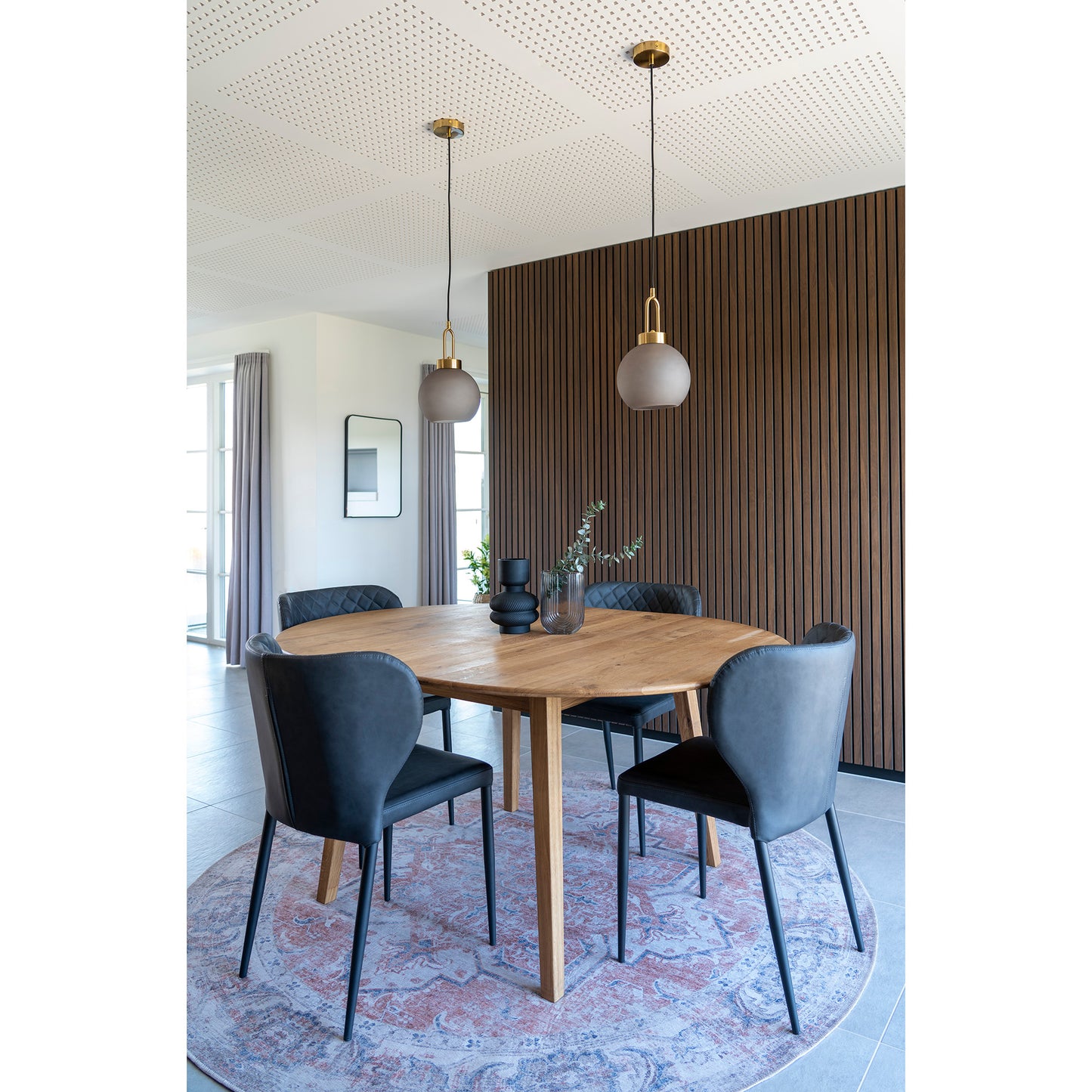 Pisa Spisebordsstol - Spisebordsstol, Pu Læder, Mørkegrå, Sorte Ben, Hn1221 ⎮ Sæt af 2 stk. ⎮ 5713917018482 ⎮ 1001291