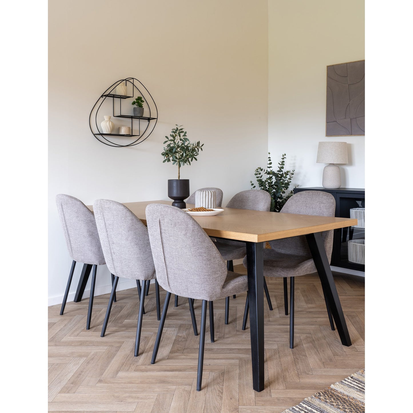 Monte Carlo Spisebordsstol - Spisebordsstol I Stof Med Drejefod, Stone Med Sorte Ben, Hn1030 ⎮ Sæt af 2 stk. ⎮ 5713917022922 ⎮ 1001352