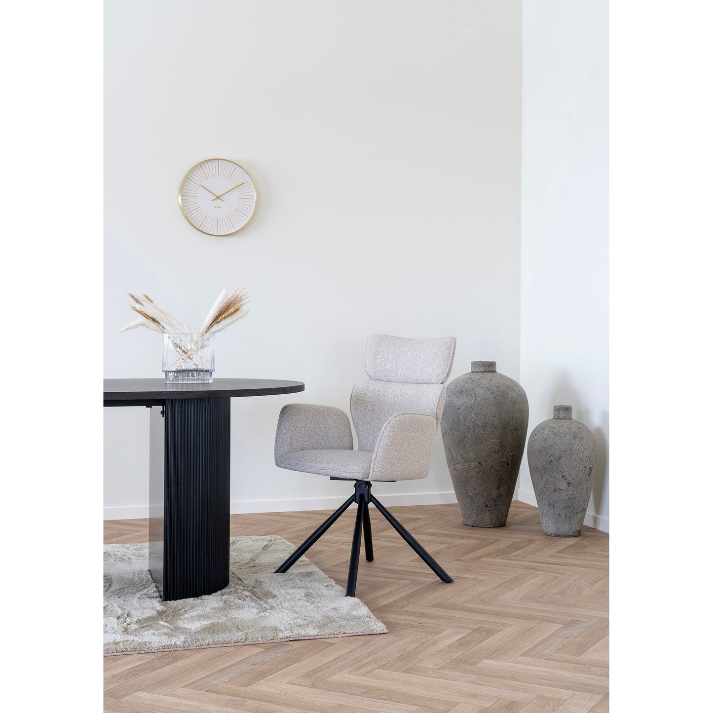 Cordoba Spisebordsstol - Spisebordsstol Med Drejefod, Sand, Sorte Ben, Hn1279 ⎮ Sæt af 2 stk. ⎮ 5713917034710 ⎮ 1001390