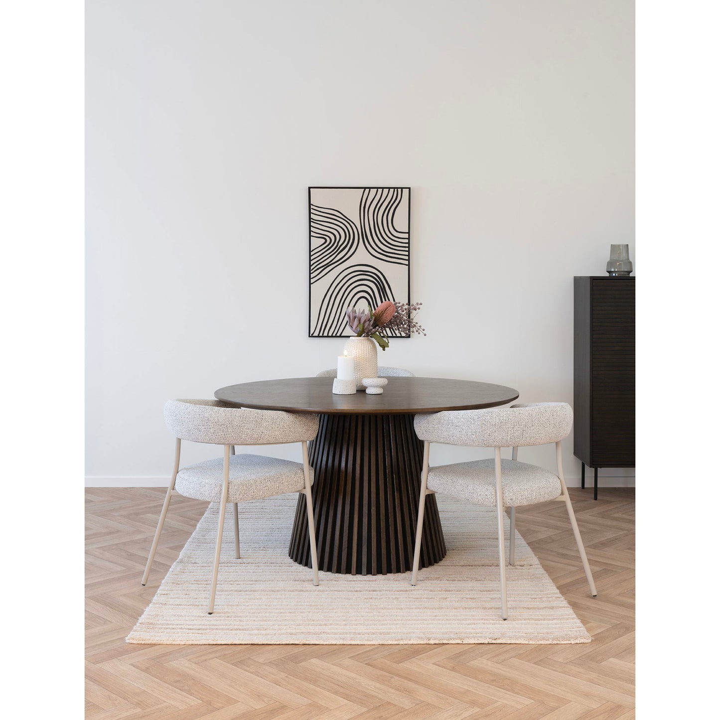 Trivio Spisebordsstol - Spisebordsstol, Sand, Grå Ben Hn1284 ⎮ Sæt af 2 stk. ⎮ 5713917034925 ⎮ 1001405