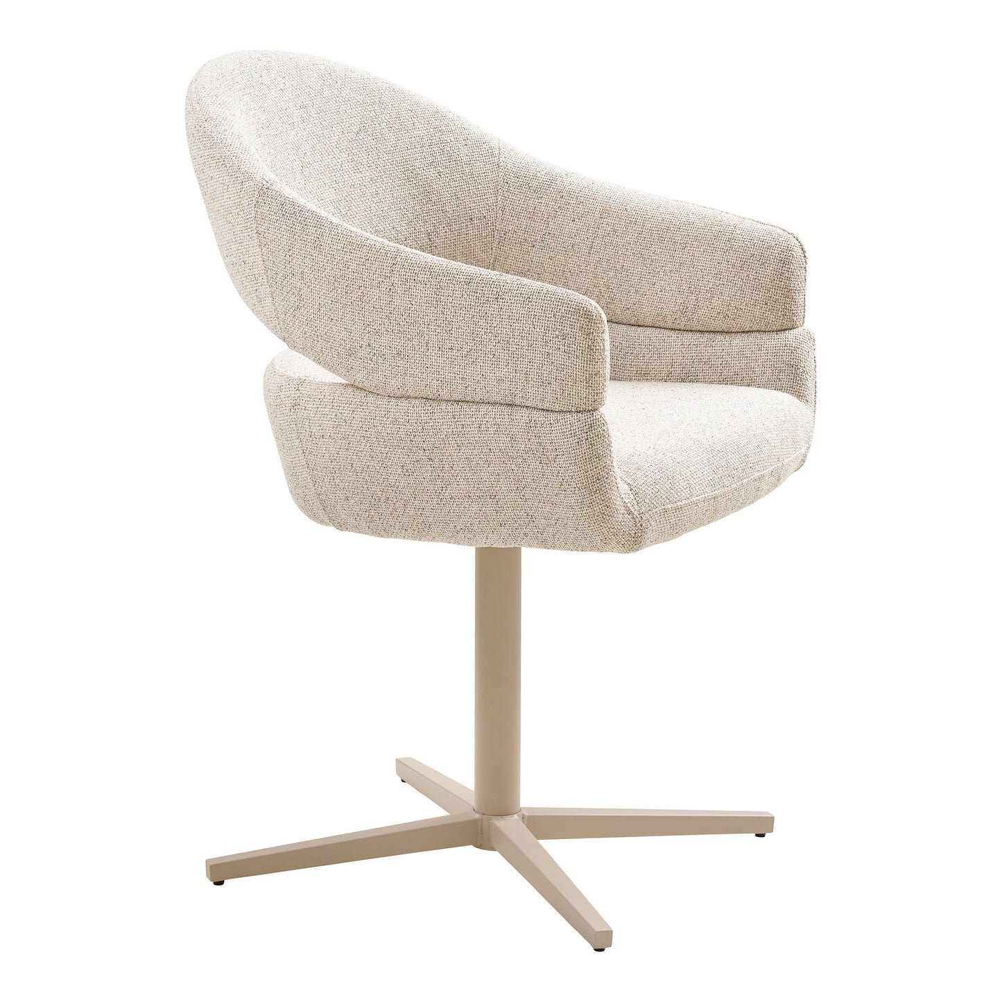 Dover Spisebordsstol - Spisebordsstol Med Drejefod, Beige Meleret, Grå Ben, Hn1015 ⎮ Sæt af 2 stk. ⎮ 5713917035014 ⎮ 1001410