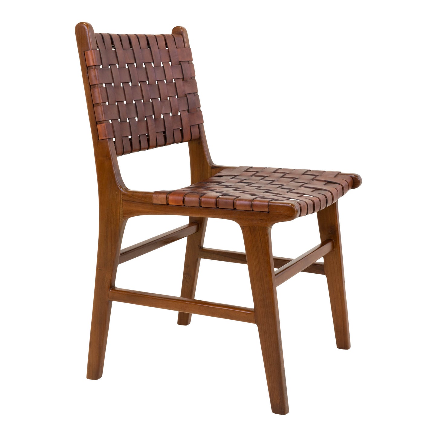 Perugia Spisebordsstol - Spisebordsstol, Læder, Brun, Teak Ben ⎮ Sæt af 2 stk. ⎮ 5713917010554 ⎮ 1001451