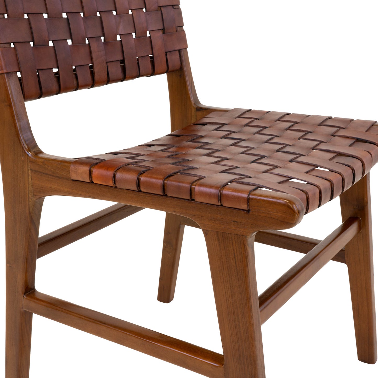 Perugia Spisebordsstol - Spisebordsstol, Læder, Brun, Teak Ben ⎮ Sæt af 2 stk. ⎮ 5713917010554 ⎮ 1001451