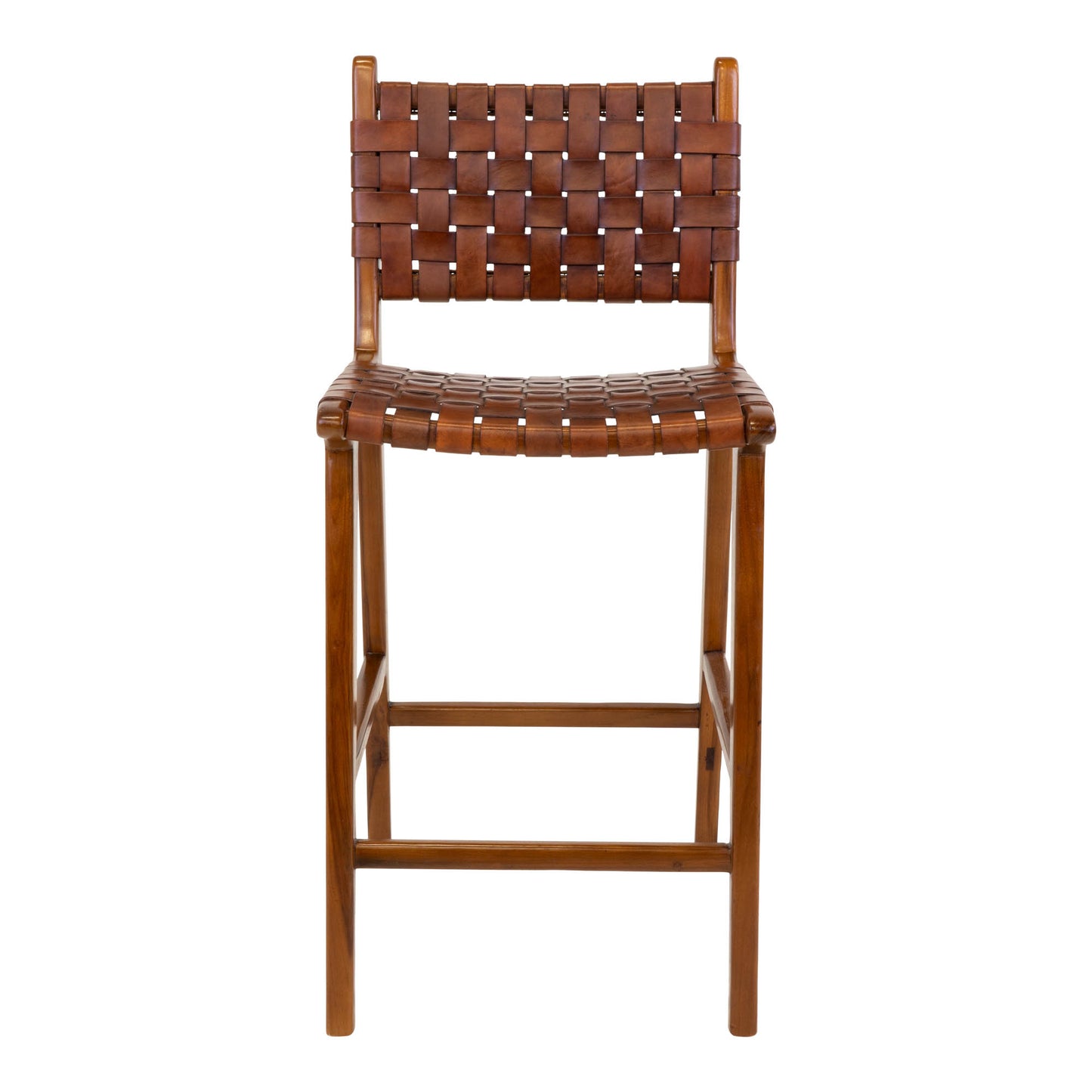 Perugia Counterstol - Counterstol, Læder, Brun, Teak Ben ⎮ 5713917010592 ⎮ 1001510