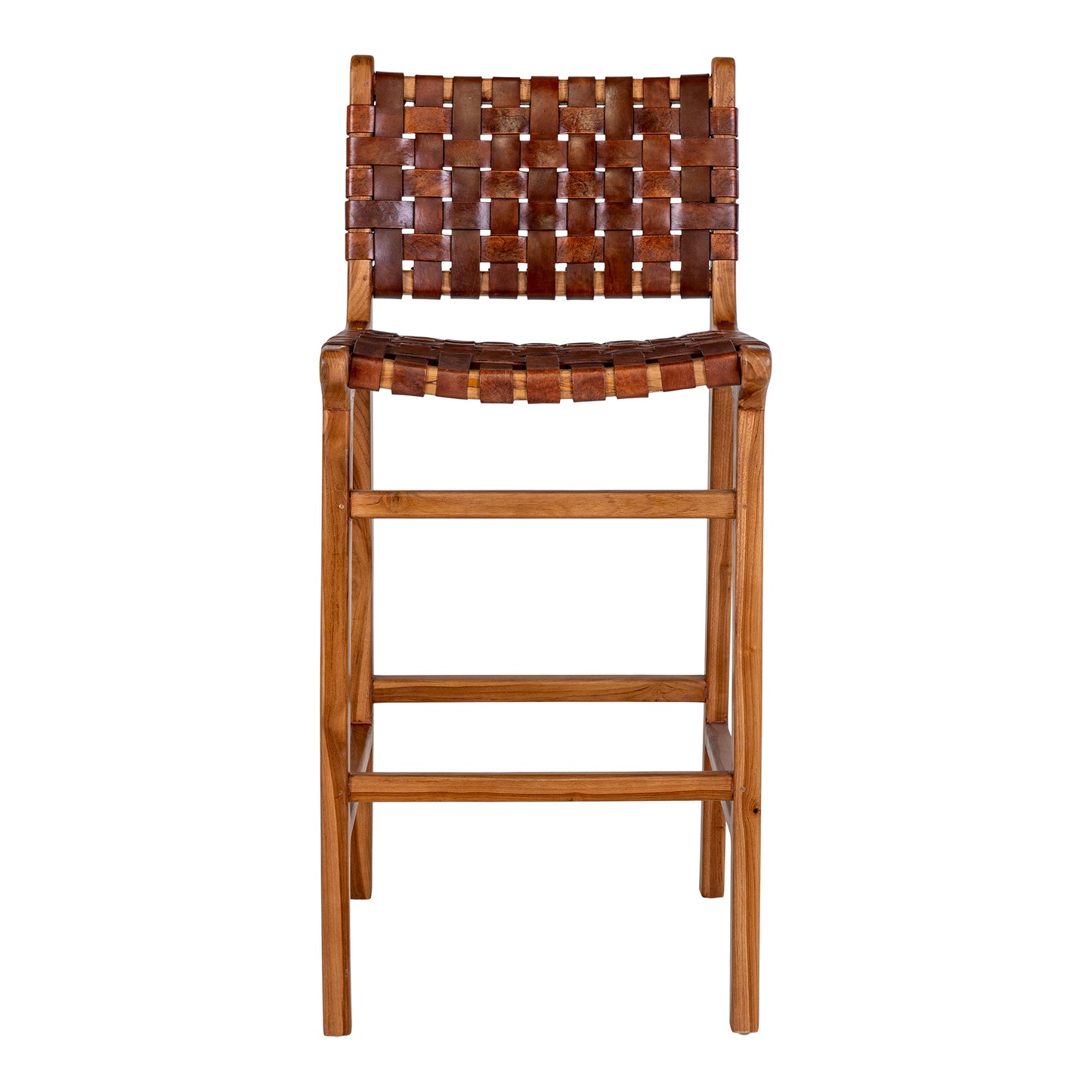 Perugia Counterstol - Counterstol, Læder, Brun, Teak Ben ⎮ 5713917010592 ⎮ 1001510