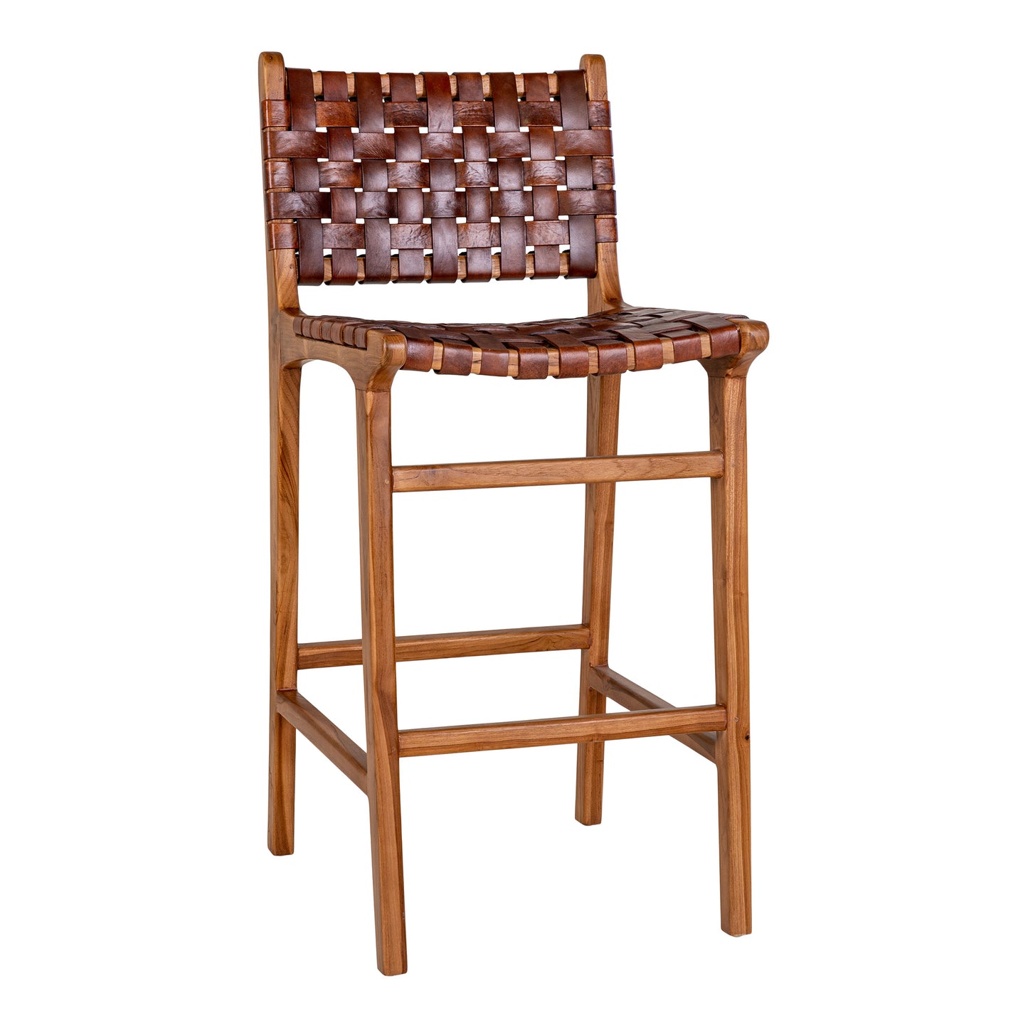 Perugia Counterstol - Counterstol, Læder, Brun, Teak Ben ⎮ 5713917010592 ⎮ 1001510