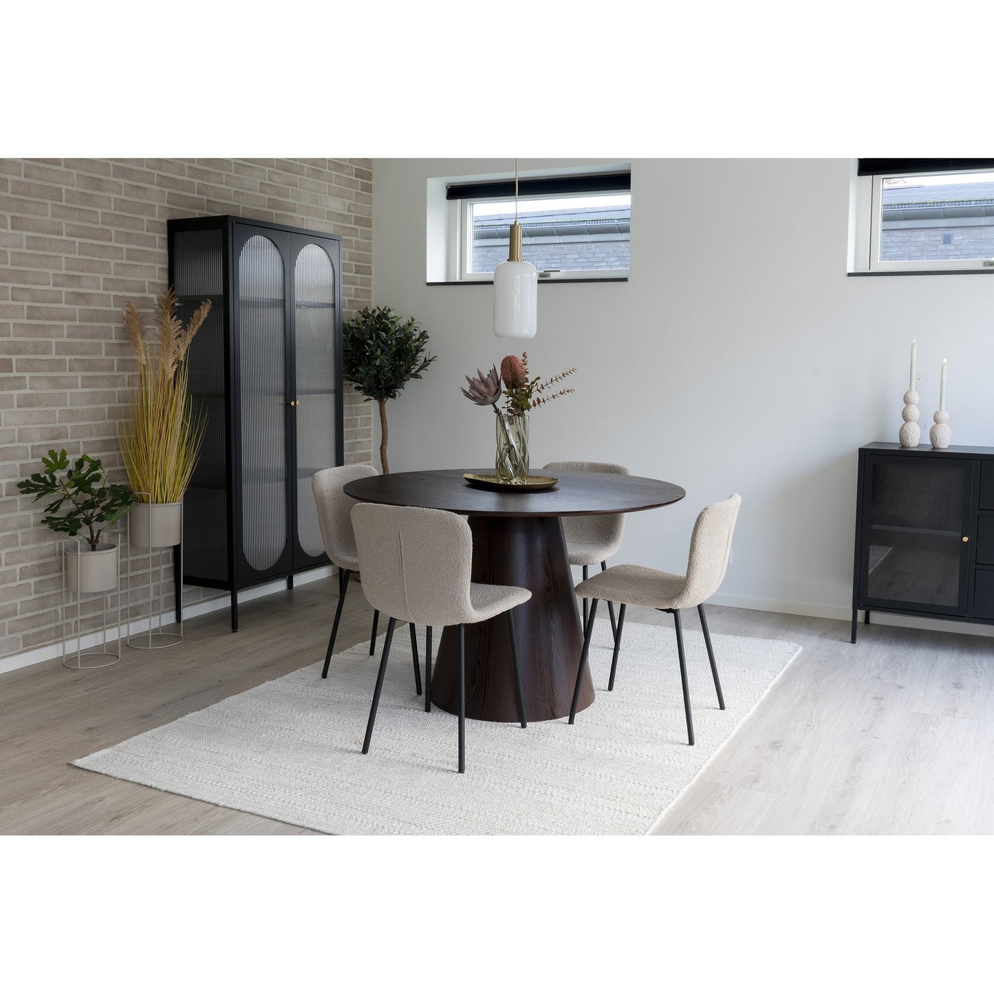 Bolton Spisebord - Spisebord, Valnød Finer, Mørkebrun Ø120X76 Cm ⎮ 5713917025572 ⎮ 1001625