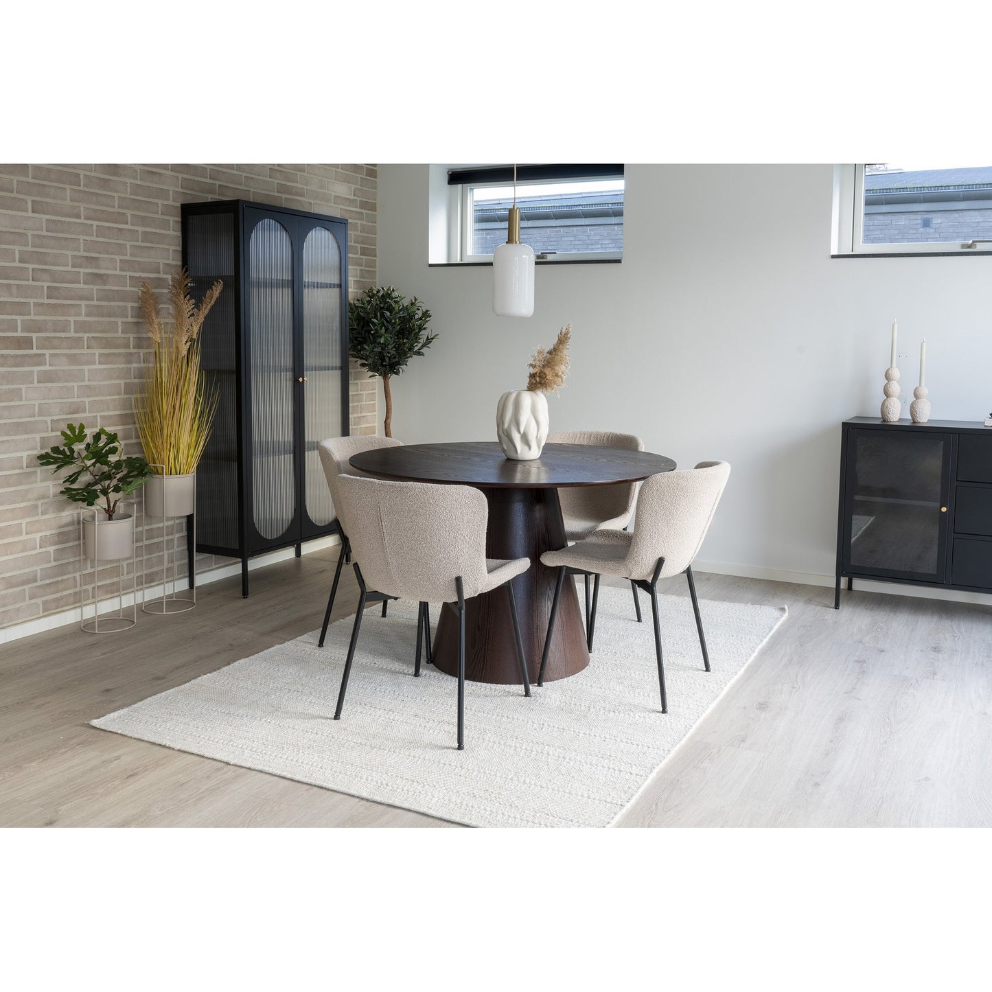 Bolton Spisebord - Spisebord, Valnød Finer, Mørkebrun Ø120X76 Cm ⎮ 5713917025572 ⎮ 1001625