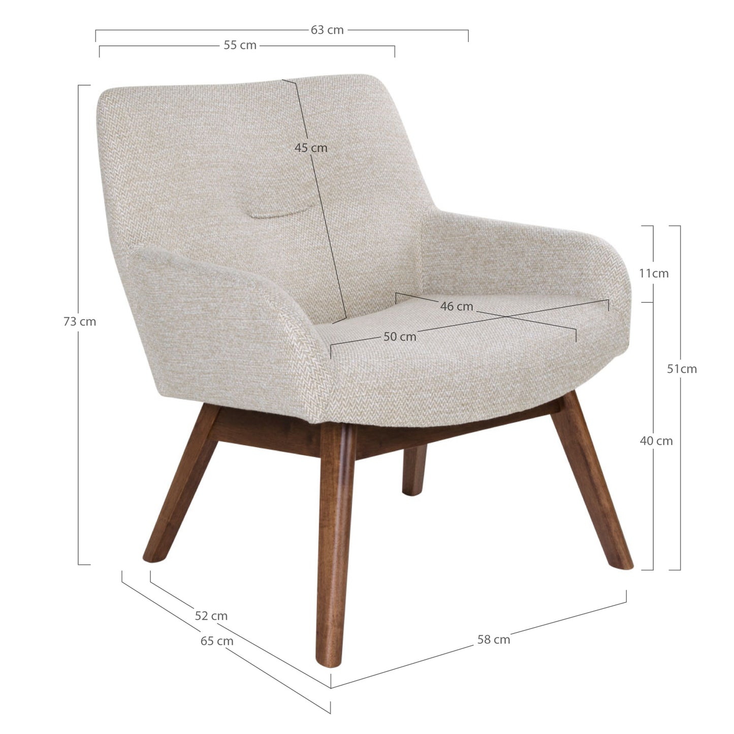London Loungestol - Loungestol, Sand, Valnød Ben Hn1278 ⎮ 5713917008704 ⎮ 1101062