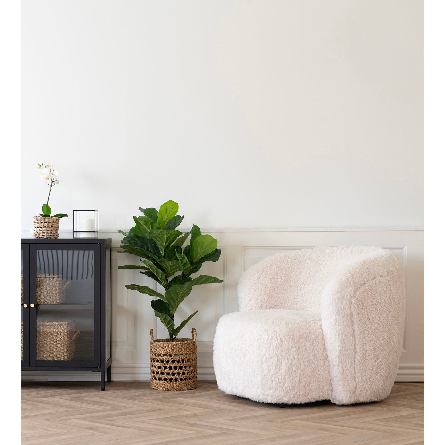 Setubal Loungestol - Loungestol, Imiteret Pels, Off-White, Hn1093 ⎮ 5713917033393 ⎮ 1101167