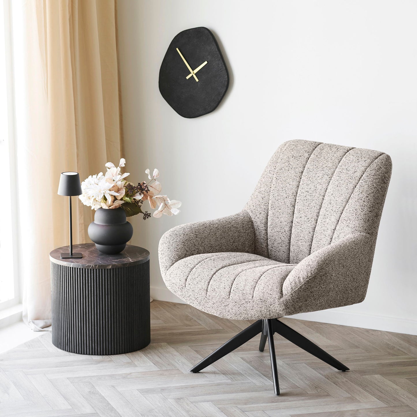 Grandola Loungestol - Loungestol Med Drejefod, Grå, Sorte Ben Hn1086 ⎮ 5713917036875 ⎮ 1101265