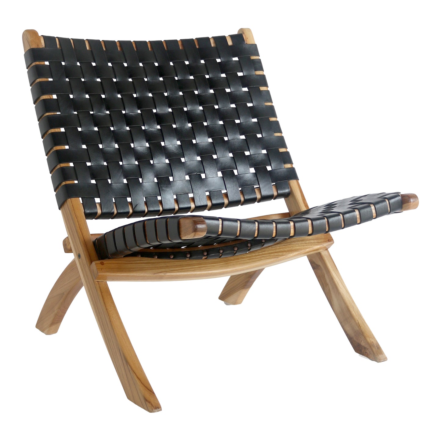 Perugia Foldestol - Foldestol, Læder, Sort, Teak Ben ⎮ 5713917010547 ⎮ 1101295