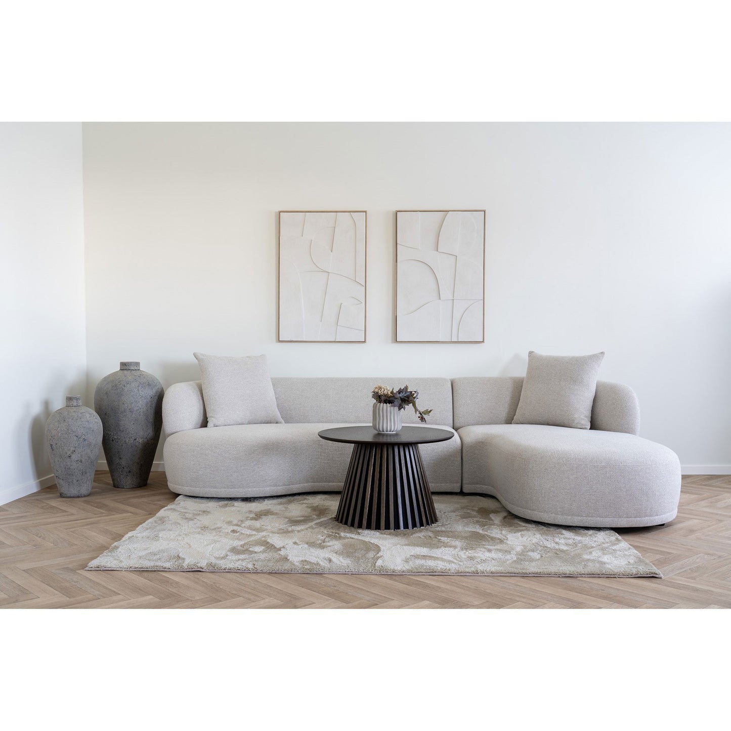 Kingston Lounge Sofa - Lounge Sofa Med 2 Puder, Højrevendt, Natur, Hn1295 ⎮ 5713917034772 ⎮ 1301353