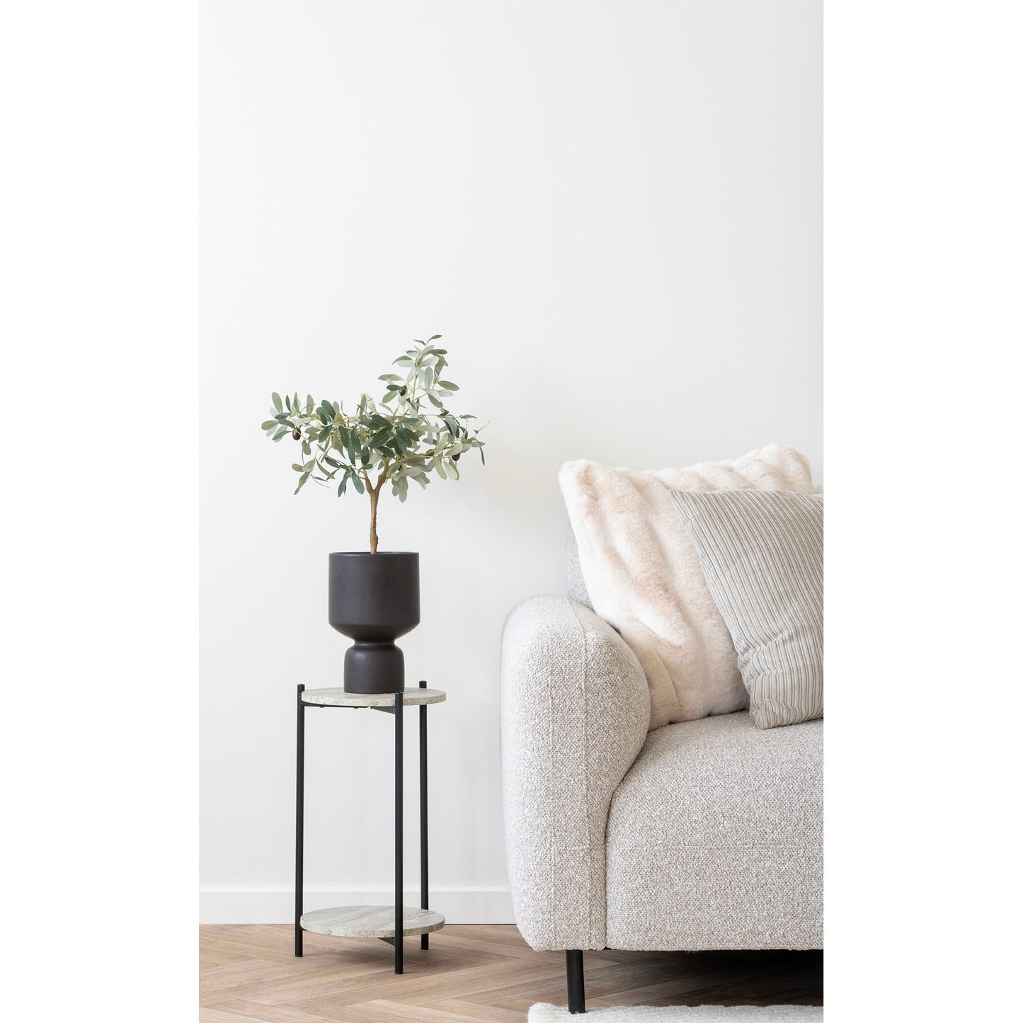 Salvador Loungesofa - Loungesofa, Højrevendt, Bouclé, Lysegrå, Hn1253 ⎮ 5713917032327 ⎮ 1301365