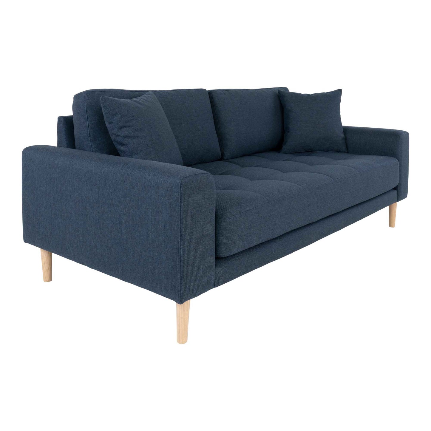 Lido 2,5 Personers Sofa - 2,5 Personers Sofa, Mørkeblå Med To Puder Og Natur Træben, Hn1003 - Erstates Af 1301802 ⎮ 5713917010035 ⎮ 1301432