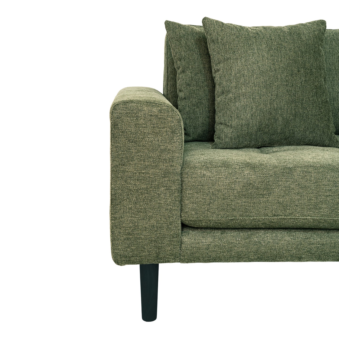 Lido Lounge Sofa - Lounge Sofa, Højrevendt I Olivengrøn Med Fire Puder Og Sorte Træben, Hn1020 ⎮ 5713917018796 ⎮ 1301480