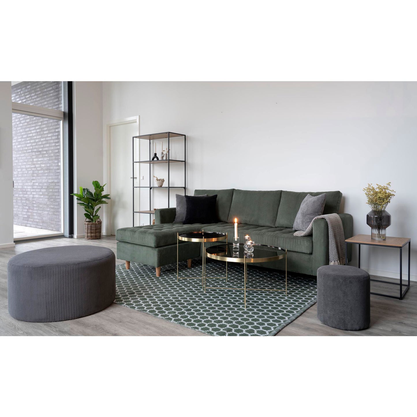 Firenze Sofa - Firenze Sofa I Fløjl, Grøn Med Natur Træben, Hn1011 ⎮ 5713917009688 ⎮ 1301512