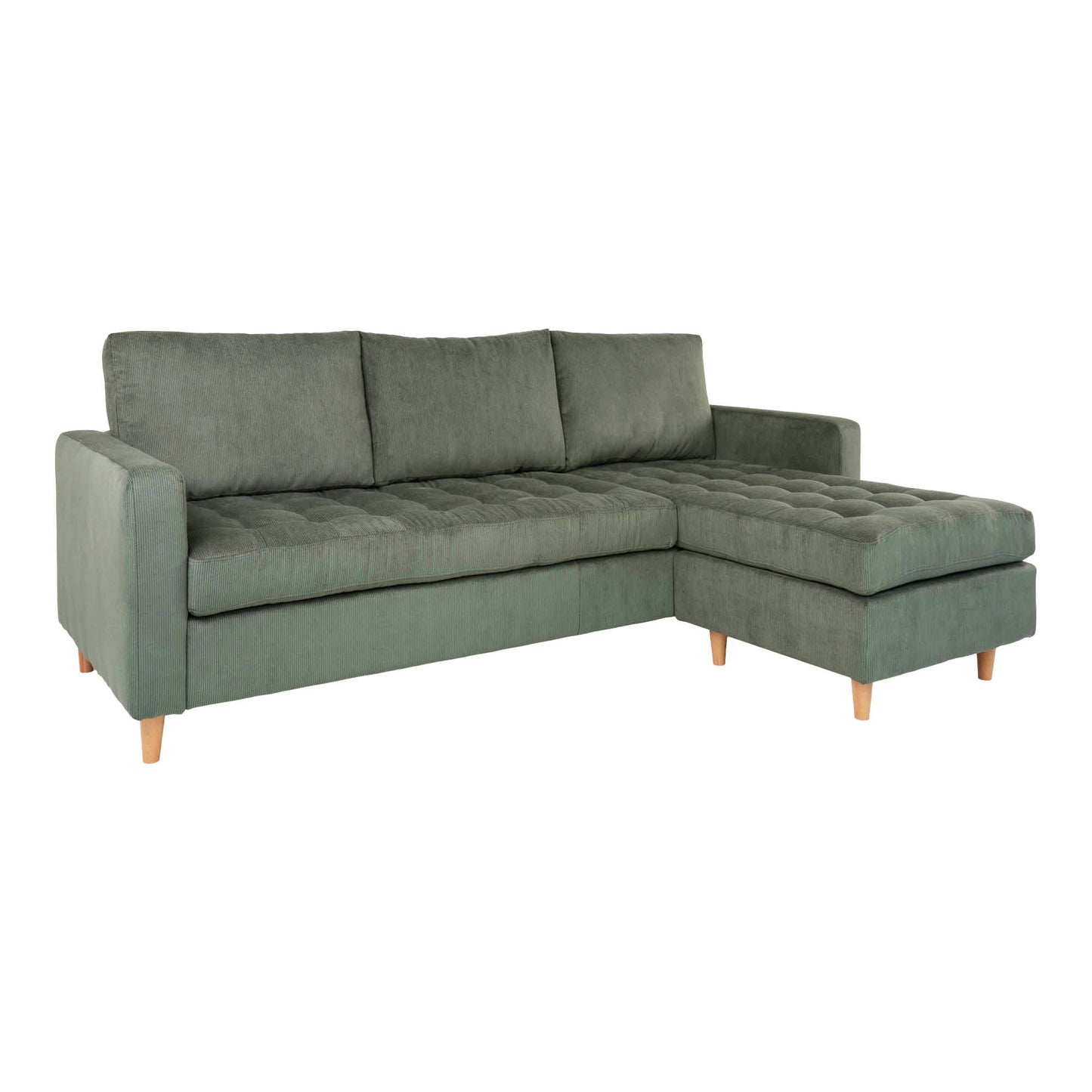 Firenze Sofa - Firenze Sofa I Fløjl, Grøn Med Natur Træben, Hn1011 ⎮ 5713917009688 ⎮ 1301512