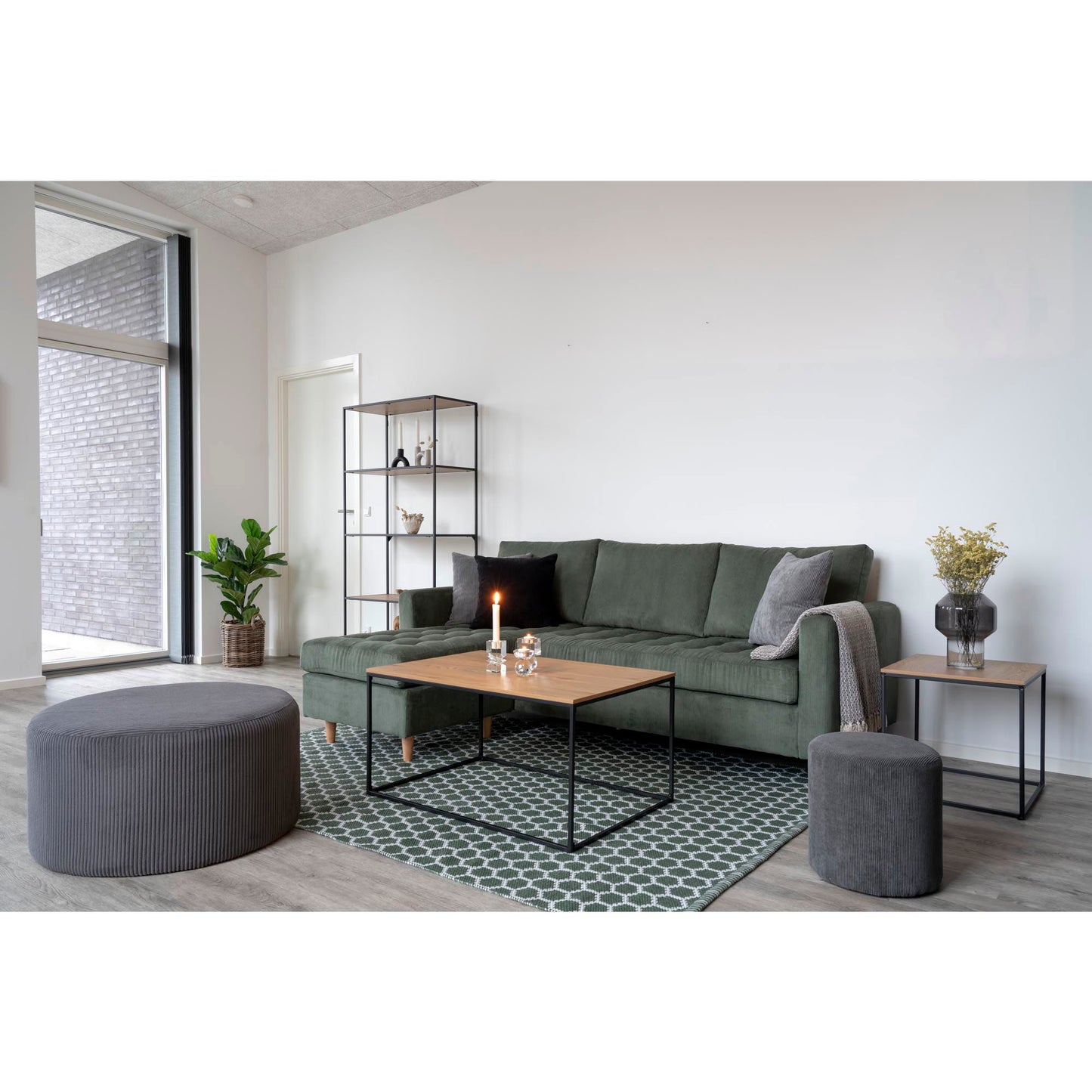 Firenze Sofa - Firenze Sofa I Fløjl, Grøn Med Natur Træben, Hn1011 ⎮ 5713917009688 ⎮ 1301512