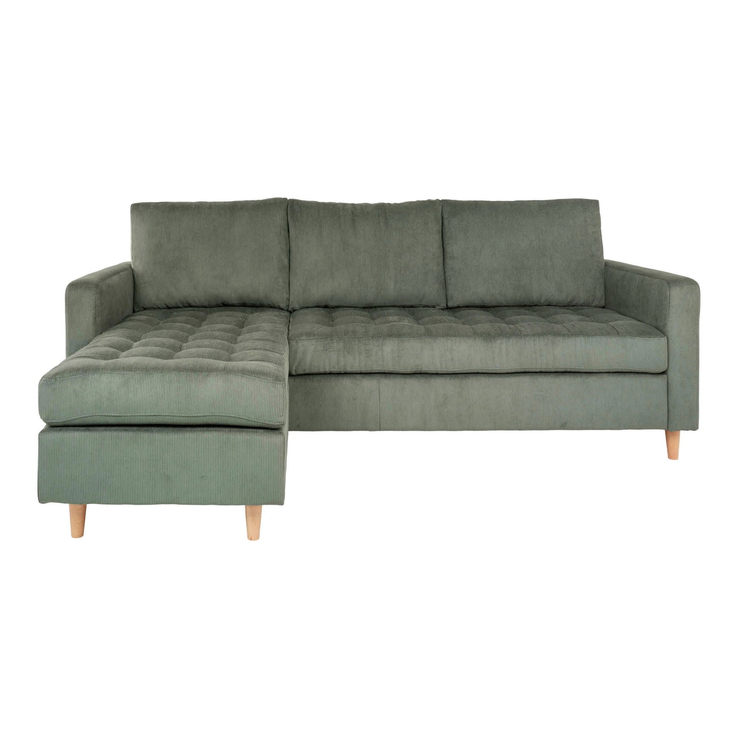 Firenze Sofa - Firenze Sofa I Fløjl, Grøn Med Natur Træben, Hn1011 ⎮ 5713917009688 ⎮ 1301512
