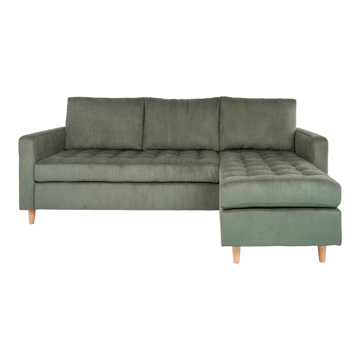 Firenze Sofa - Firenze Sofa I Fløjl, Grøn Med Natur Træben, Hn1011 ⎮ 5713917009688 ⎮ 1301512