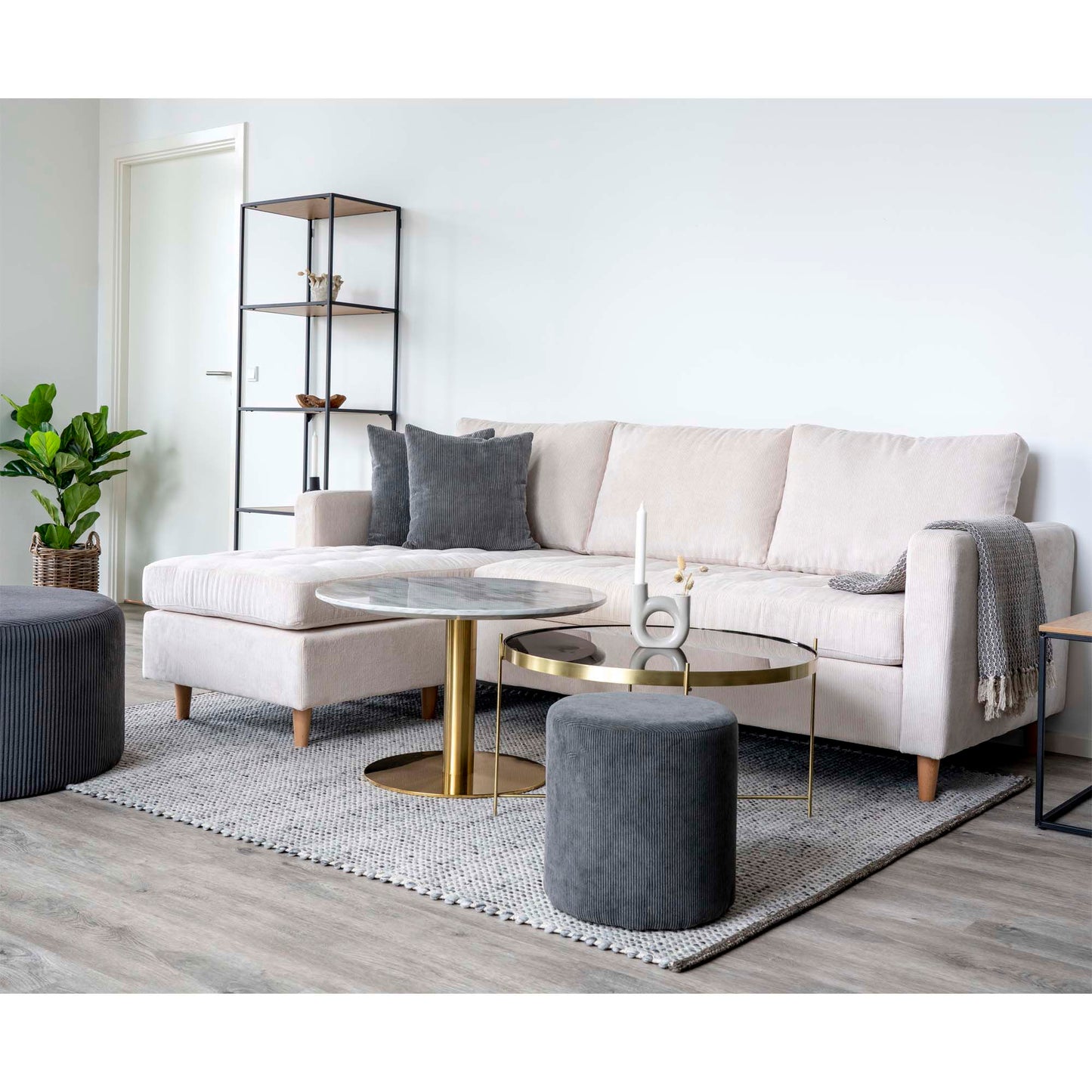 Firenze Sofa - Sofa, Fløjl, Sand, Natur Træben Hn1012 ⎮ 5713917009695 ⎮ 1301513