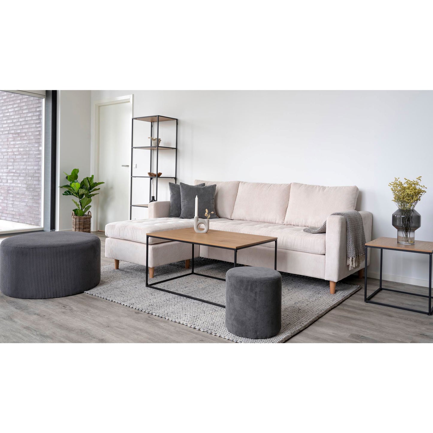 Firenze Sofa - Sofa, Fløjl, Sand, Natur Træben Hn1012 ⎮ 5713917009695 ⎮ 1301513