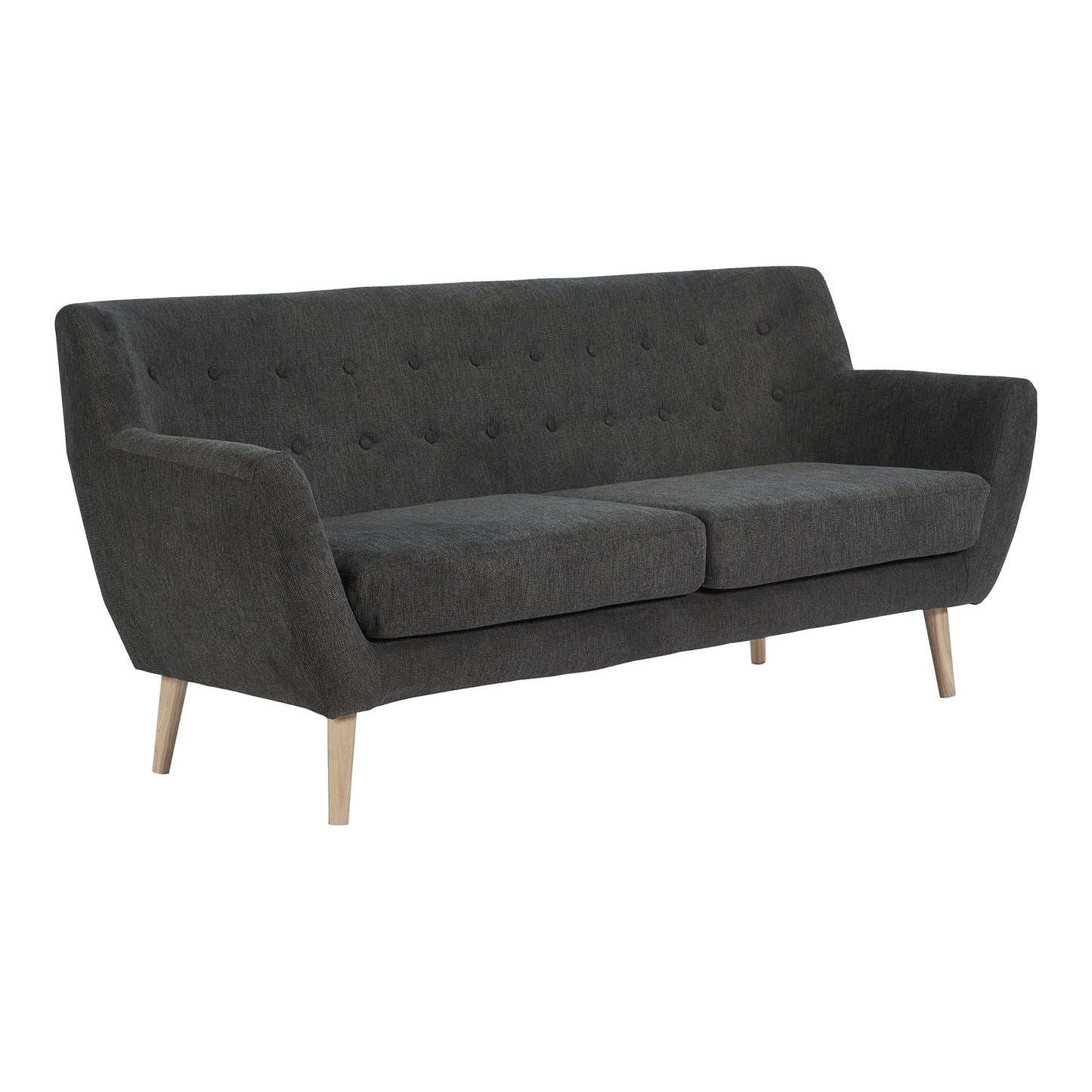 Monte 3 Personers Sofa - 3 Personers Sofa, Mørkegrå Med Natur Træben, Hn1045 ⎮ 5713917026562 ⎮ 1301537
