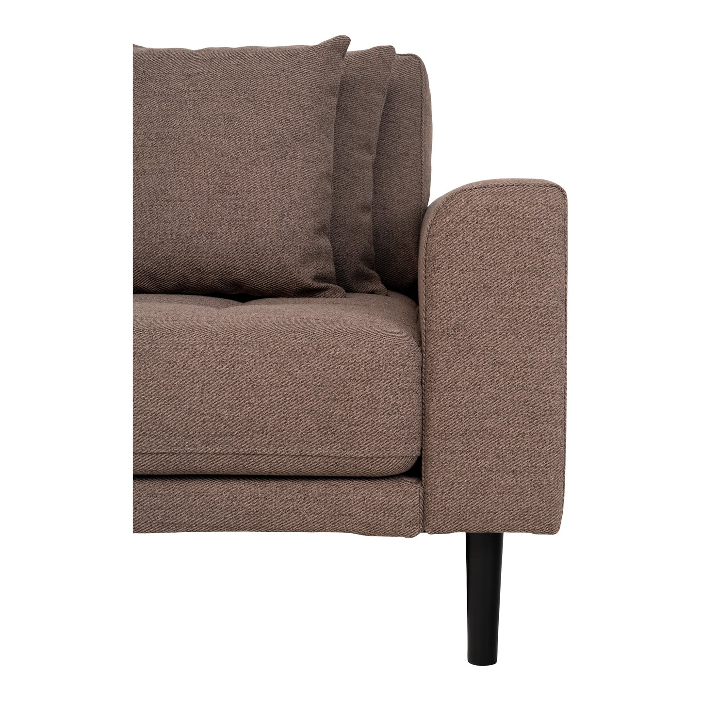 Lido Lounge Sofa - Lounge Sofa, Venstrevendt I Brun Med Fire Puder Og Sorte Træben, Hn1055 ⎮ 5713917025923 ⎮ 1301609